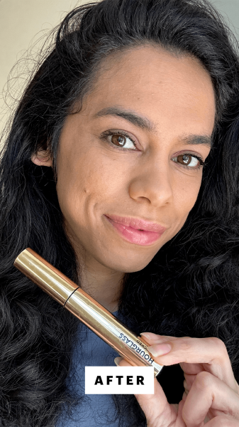 Selfie of Shopping director Shanna Shipin after applying the Hourglass Unlocked Defining and Lengthening Tubing Mascara